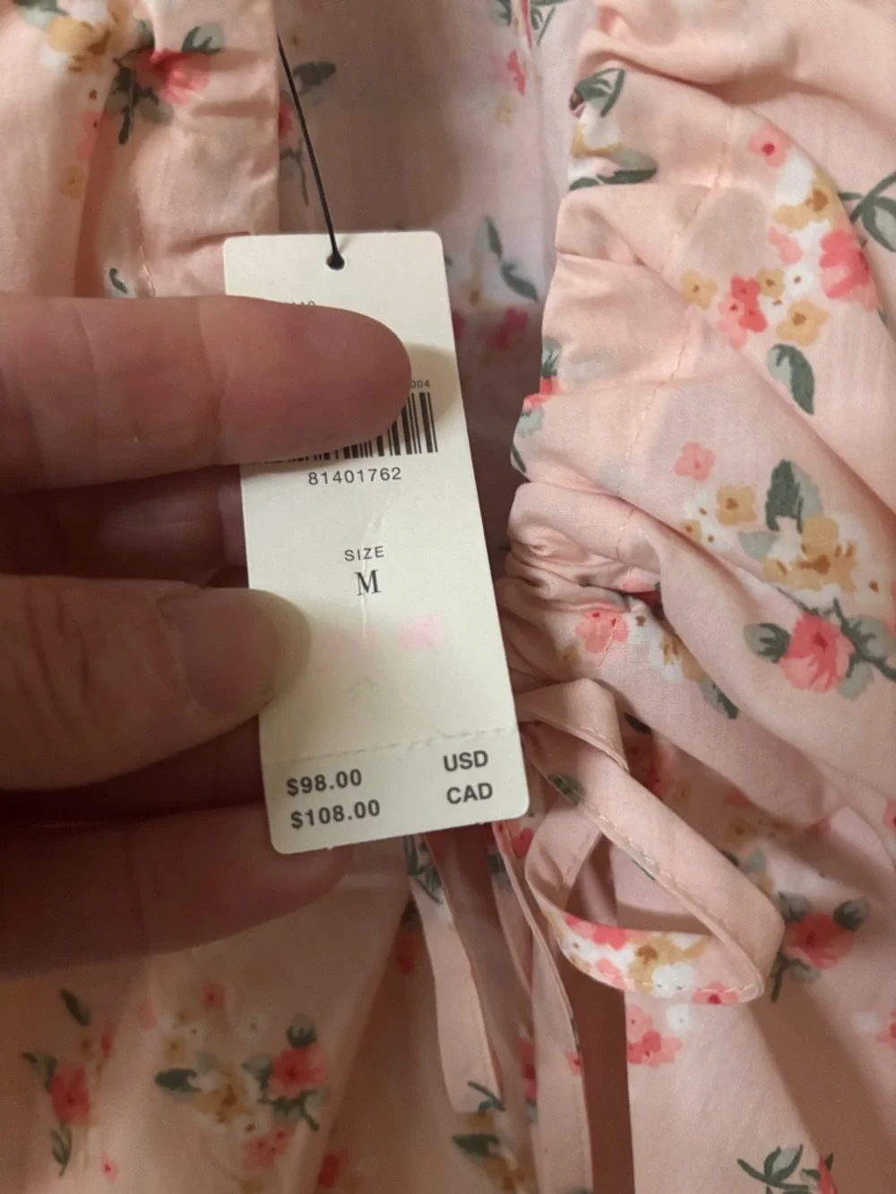 Pink flowered top from Anthropologie - Picture 4 of 5